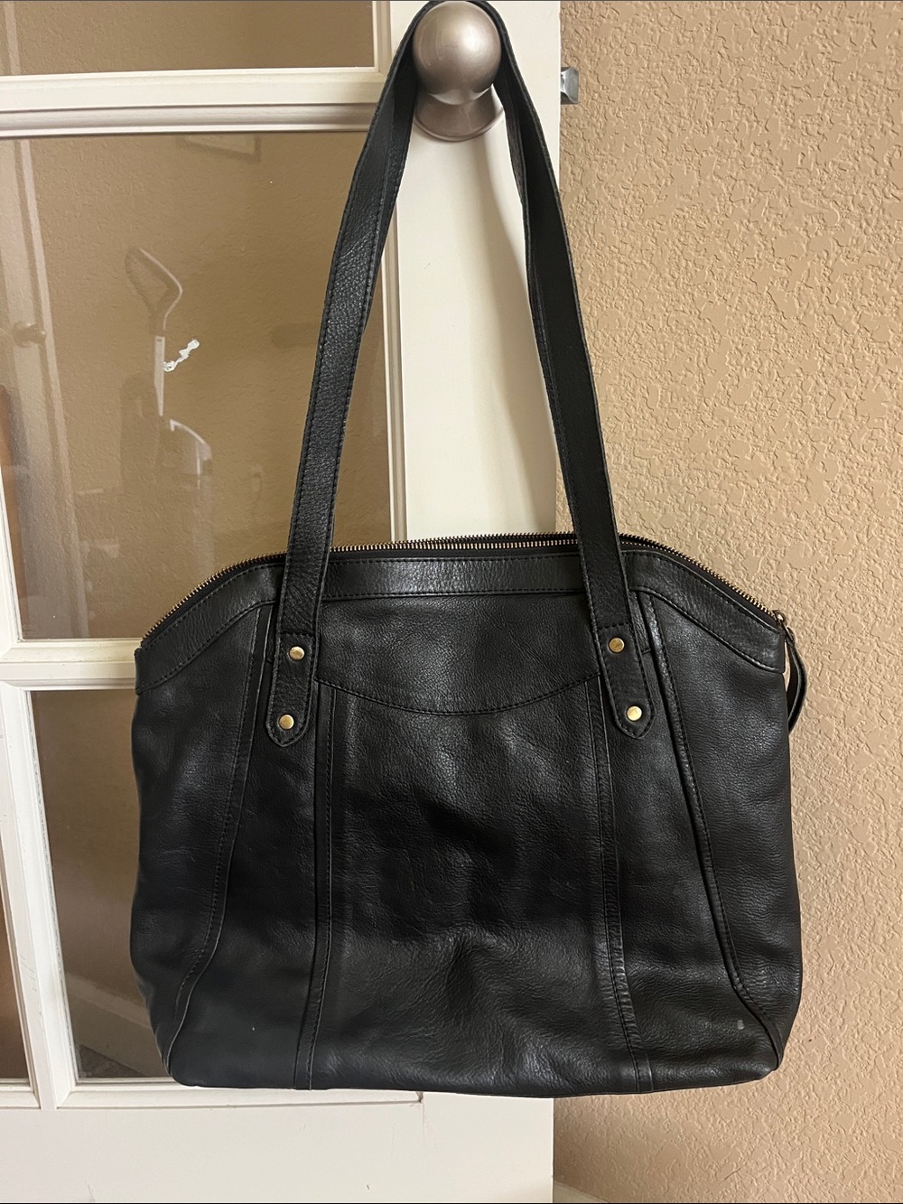 Noonday Collection Black Genuine Leather Tote Bag - Classic Everyday Carry